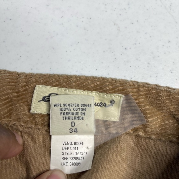 Eddie Bauer women size 4 tan midi corduroy slit front skirt belt loops pockets - Picture 9 of 9